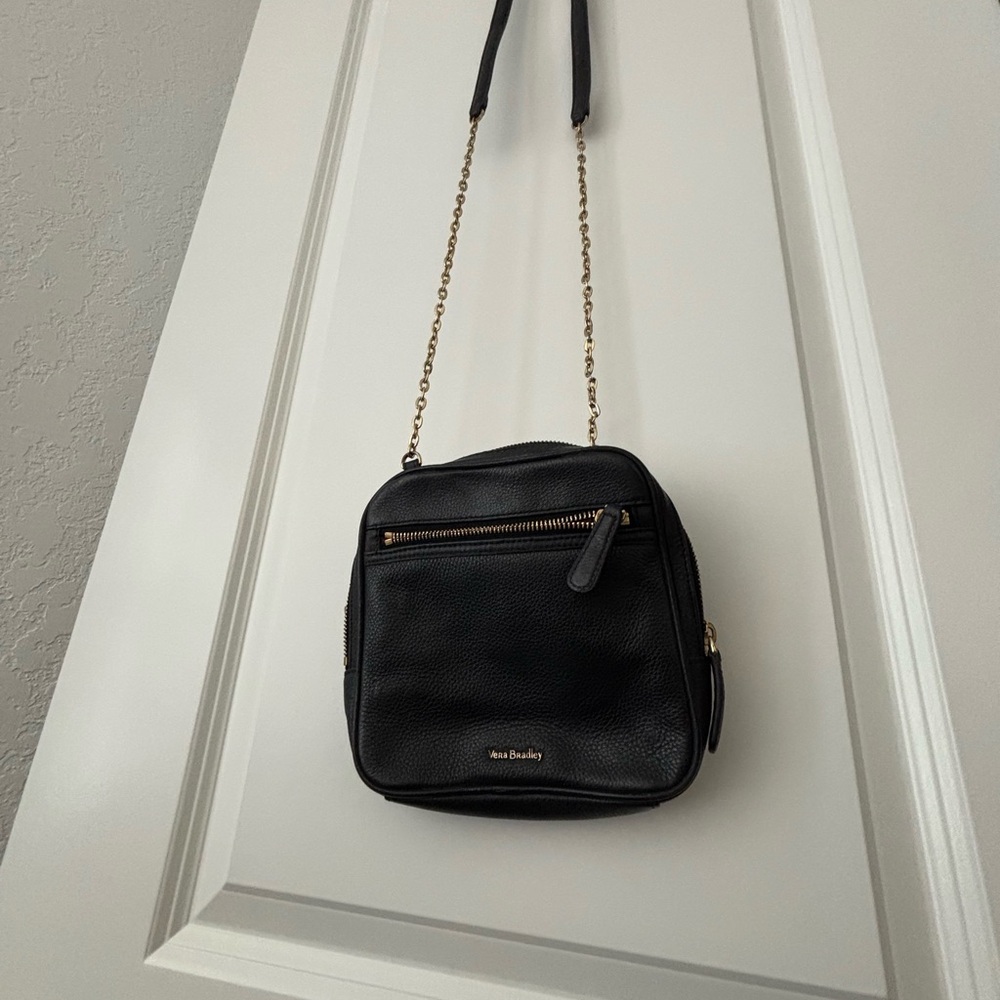Vera Bradley Black Crossbody Bag with Gold Chain